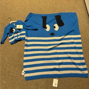 NWT The Bonnie Mob Rufus Bunny Ear Cardigan and Matching NWT  Baby Blanket